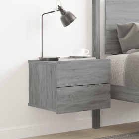 Mesita de noche madera contrachapada gris Sonoma 40x30x30 cm Mesita de noche madera contrachapada gris Sonoma 40x30x30 cm