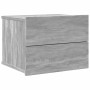 Mesita de noche madera contrachapada gris Sonoma 40x30x30 cm