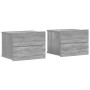 Mesitas de noche 2 uds contrachapada gris Sonoma 40x30x30 cm