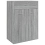 Mueble zapatero de madera contrachapada gris Sonoma 60x35x84 cm