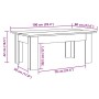 Mesa de centro madera contrachapada roble ahumado 100x60x42 cm