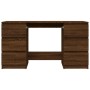 Escritorio madera contrachapada roble marrón 140x50x77 cm