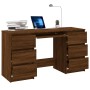 Escritorio madera contrachapada roble marrón 140x50x77 cm