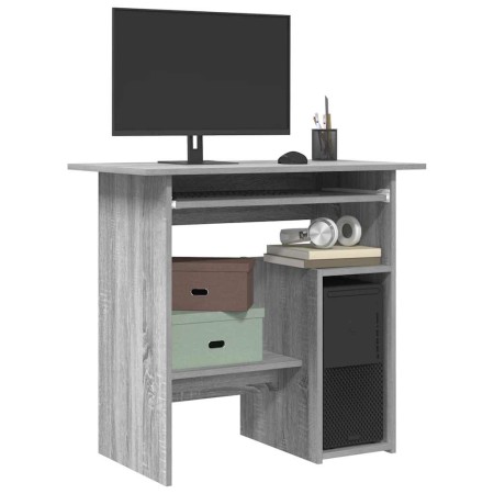 Escritorio de madera contrachapada gris Sonoma 80x45x74 cm
