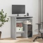 Escritorio de madera contrachapada gris Sonoma 80x45x74 cm