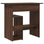 Escritorio de madera contrachapada roble marrón 80x45x74 cm