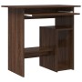 Escritorio de madera contrachapada roble marrón 80x45x74 cm