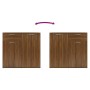 Aparador de madera contrachapada roble marrón 80x36x75 cm