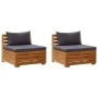 2-seater garden sofa with acacia solid wood cushions by vidaXL, Modular outdoor sofas - Ref: Foro24-316247, Price: 235,25 €, ...