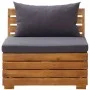 2-seater garden sofa with acacia solid wood cushions by vidaXL, Modular outdoor sofas - Ref: Foro24-316247, Price: 235,25 €, ...