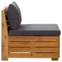 2-seater garden sofa with acacia solid wood cushions by vidaXL, Modular outdoor sofas - Ref: Foro24-316247, Price: 235,25 €, ...