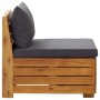 2-Sitzer-Gartensofa mit Kissen aus massivem Akazienholz von vidaXL, Modulare Sofas für den Außenbereich - Ref: Foro24-316247,...