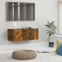 Mueble para TV madera de ingeniería roble ahumado 80x30x30 cm