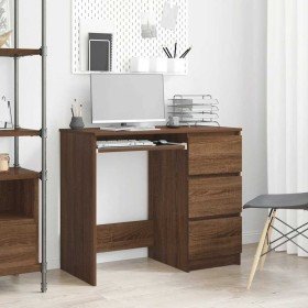 Escritorio de madera contrachapada roble marrón 90x45x76 cm Escritorio de madera contrachapada roble marrón 90x45x76 cm