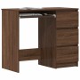 Escritorio de madera contrachapada roble marrón 90x45x76 cm