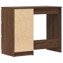 Escritorio de madera contrachapada roble marrón 90x45x76 cm