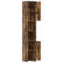Armario baño madera contrachapada roble ahumado 30x30x183,5cm