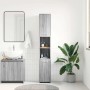 Armario de baño madera contrachapada gris Sonoma 30x30x183,5 cm