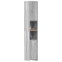 Armario de baño madera contrachapada gris Sonoma 30x30x183,5 cm