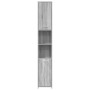 Armario de baño madera contrachapada gris Sonoma 30x30x183,5 cm