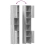Armario de baño madera contrachapada gris Sonoma 30x30x183,5 cm