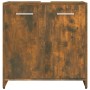 Armario de baño madera contrachapada roble ahumado 60x33x60 cm