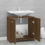 Armario de baño madera contrachapada marrón roble 60x33x60 cm