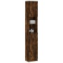 Armario baño madera de ingeniería roble ahumado 32x25,5x190 cm