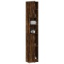 Armario baño madera de ingeniería roble ahumado 32x25,5x190 cm