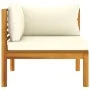 Ecksofas 2 Stück cremeweiße Kissen Akazienholz von vidaXL, Modulare Sofas für den Außenbereich - Ref: Foro24-316279, Preis: 3...