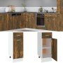Mueble bajo con cajón "Lyon" roble ahumado 30x46x81,5 cm Madera