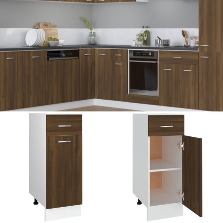Cajón bajo "Lyon" roble marrón 30x46x81,5 cm Madera de