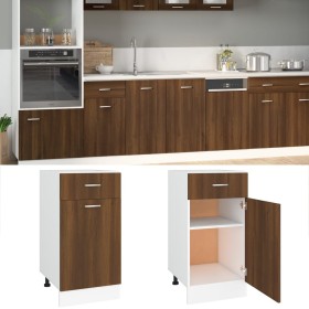 Cajón bajo "Lyon" roble marrón 40x46x81,5 cm Madera de