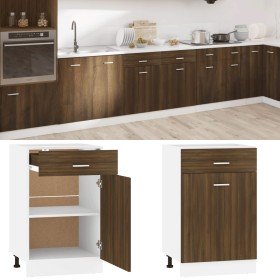 Mueble bajo con cajón "Lyon" de, roble marrón, 50x46x81,5 cm