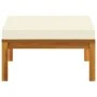 Muebles de jardín 3 pzas cojines blanco crema madera de acacia de vidaXL, Sofás modulares de exterior - Ref: Foro24-316281, P...