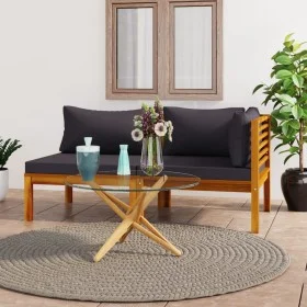 2-piece sofa set with dark gray acacia wood cushions by vidaXL, Modular outdoor sofas - Ref: Foro24-316282, Price: 291,77 €, ...