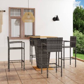 Conjunto de bar para jardín 5 piezas gris en Conjuntos de jardín | Comprar online en Foro24