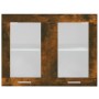 Vitrina colgante "Lyon" de roble ahumado, 80x31x60 cm, madera