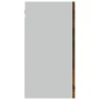 Vitrina colgante "Lyon" de roble ahumado, 80x31x60 cm, madera