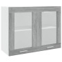 Vitrina colgante "Lyon" gris Sonoma 80x31x60 cm madera de