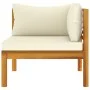 2-piece sofa set with white cream acacia wood cushions by vidaXL, Modular outdoor sofas - Ref: Foro24-316283, Price: 316,89 €...