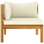 2-piece sofa set with white cream acacia wood cushions by vidaXL, Modular outdoor sofas - Ref: Foro24-316283, Price: 316,89 €...