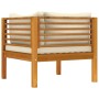 2-piece sofa set with white cream acacia wood cushions by vidaXL, Modular outdoor sofas - Ref: Foro24-316283, Price: 284,16 €...