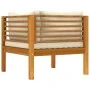 2-piece sofa set with white cream acacia wood cushions by vidaXL, Modular outdoor sofas - Ref: Foro24-316283, Price: 316,89 €...