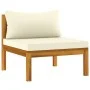 2-piece sofa set with white cream acacia wood cushions by vidaXL, Modular outdoor sofas - Ref: Foro24-316283, Price: 316,89 €...