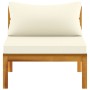 2-piece sofa set with white cream acacia wood cushions by vidaXL, Modular outdoor sofas - Ref: Foro24-316283, Price: 284,16 €...