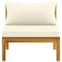 2-piece sofa set with white cream acacia wood cushions by vidaXL, Modular outdoor sofas - Ref: Foro24-316283, Price: 316,89 €...