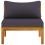 2-piece garden sofa set with dark gray acacia wood cushions by vidaXL, Modular outdoor sofas - Ref: Foro24-316284, Price: 167...