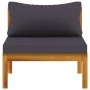 2-piece garden sofa set with dark gray acacia wood cushions by vidaXL, Modular outdoor sofas - Ref: Foro24-316284, Price: 167...