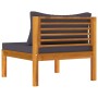 2-piece garden sofa set with dark gray acacia wood cushions by vidaXL, Modular outdoor sofas - Ref: Foro24-316284, Price: 167...